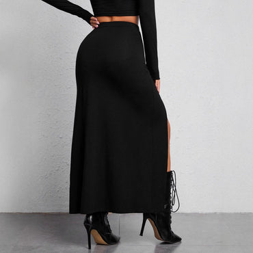 Street Slim-fit Sheath High Slit Skirt