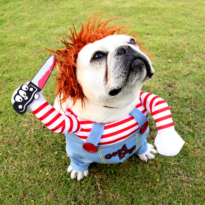 Halloween sällskapsdjursdräkt Sällskapshund Roliga kläder Justerbara hundcosplaydräkt Skrämmande kostymfestsammankomster
