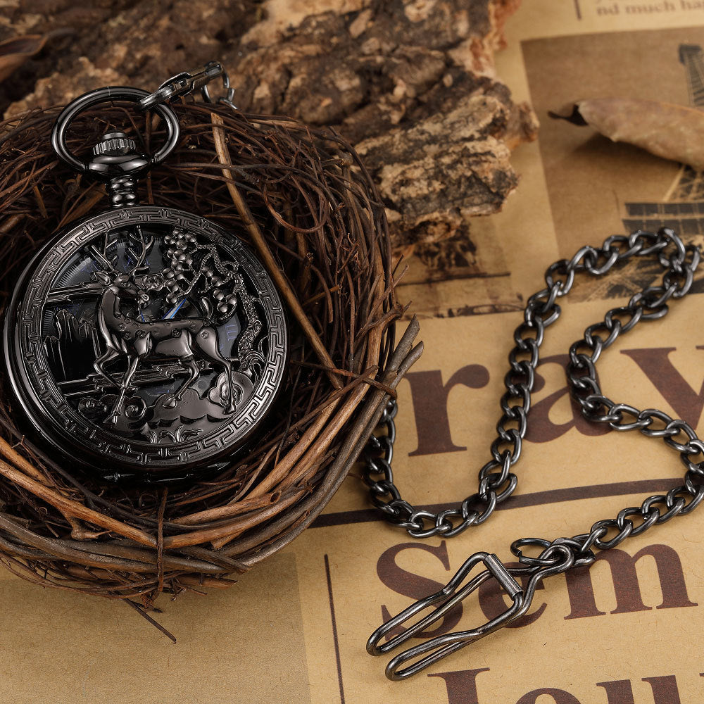 Flip Mechanical Pocket Retro Necklace Watch - Nostalgic Modern Sleek Elegant Versatile Sophisticated Exquisite