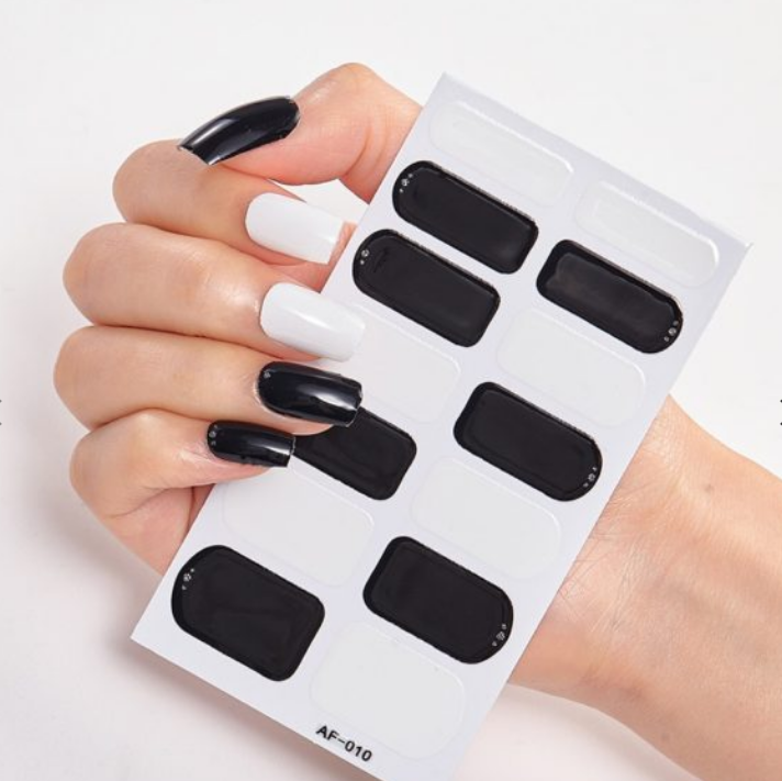 Full Coverage Nail Stickers - 40+ Designs - 24 Month Shelf Life - Nail Polish Glue Included - XAF01-XAF40 Collection