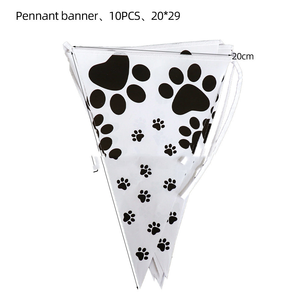Décoration de fête d'anniversaire patte de chien, ensemble de vaisselle