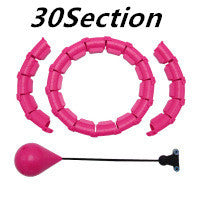 Professional Adjustable Smart Hula Hoop - ABS No-Fall Technology (18/21/24 Knots, Pink/Purple)