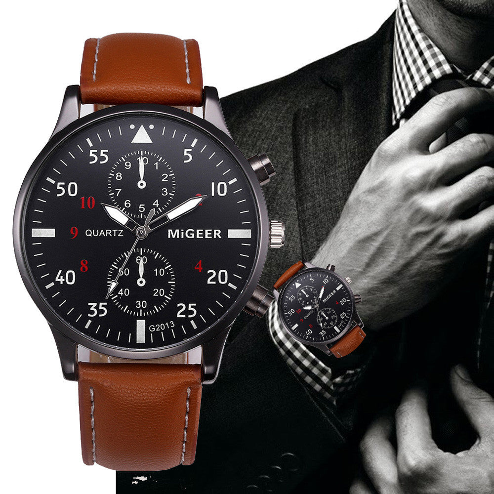 Montres à bracelet en cuir pour hommes, Design rétro, marque supérieure, horloge de sport, à Quartz analogique, nouvelle collection