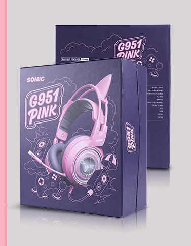 G951 Gaming Headset USB 7.1 Virtual Surround Sound Headset LED Cat Ear-hörlurar