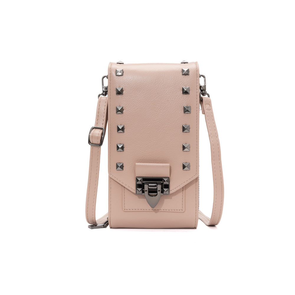 Rivet Design Axelväskor Mobiltelefon Handväska Enfärgad Crossbody-väskor Dam