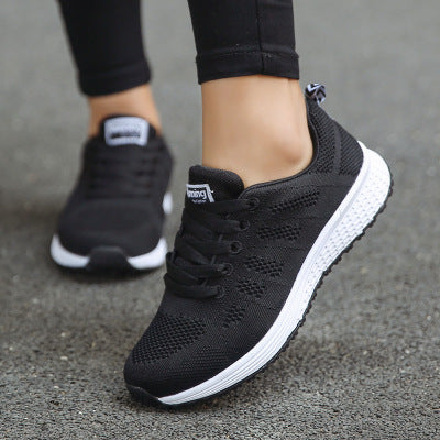 Damskor Casual Mode Andningsbara Promenadskor Platta Skor Vita Sneakers Dam Tenis Feminina Damskor