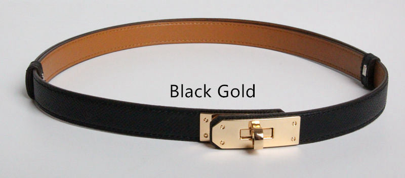 Ceintures en cuir véritable pour femmes, haute qualité, largeur 1.8cm, dorées