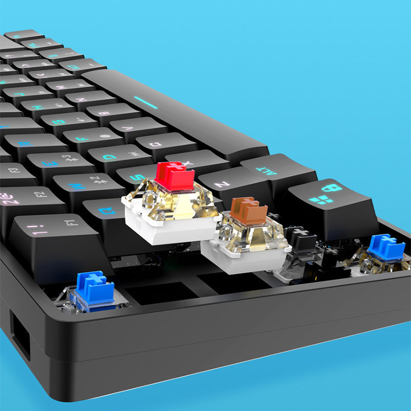 Trådlöst Bluetooth-tangentbord Färgglada PBT-tangentbord Mekaniskt tangentbord