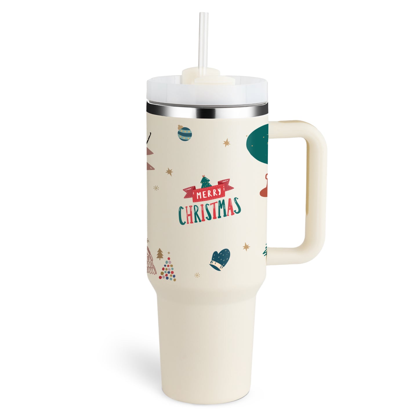 Alla hjärtans dag present termisk mugg 40 oz halm kaffe isoleringskopp med handtag Bärbar bil rostfritt stål vattenflaska stor kapacitet Resa BPA fri termisk mugg