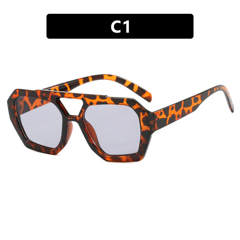 Ins Big Frame Leopard Solglasögon Summer Sunshade Beach Vacation Glasögon