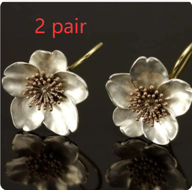 New Flower Earrings Retro Fashion Creative