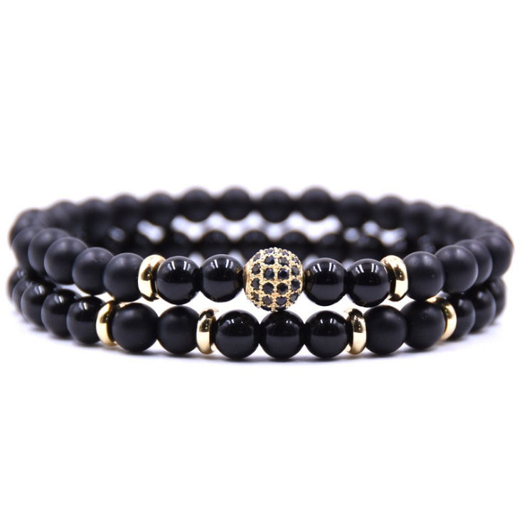 Natursten Armband Set Micro Zircon Armband