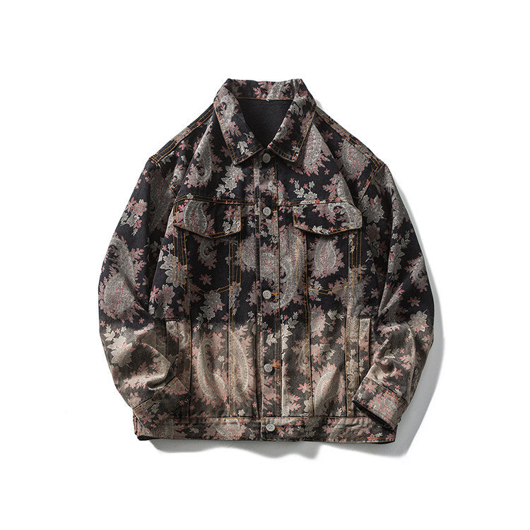 Veste ample à coutures de couleur contrastée pour jeunes hommes