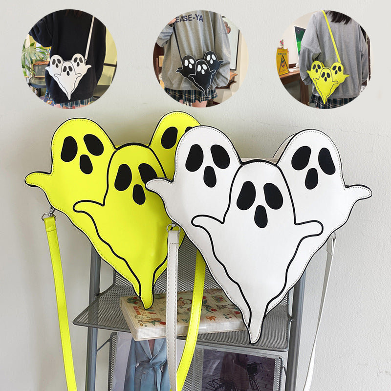 3D Ghost Phone Purse - Cute Halloween Crossbody Bag with Cartoon Character Design