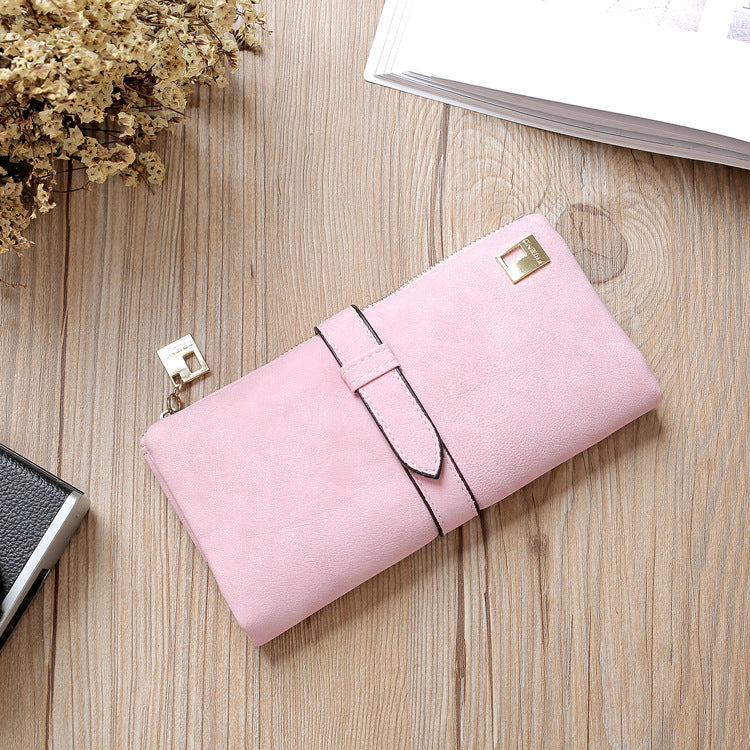 Leather Zipper Long Women's Wallet
