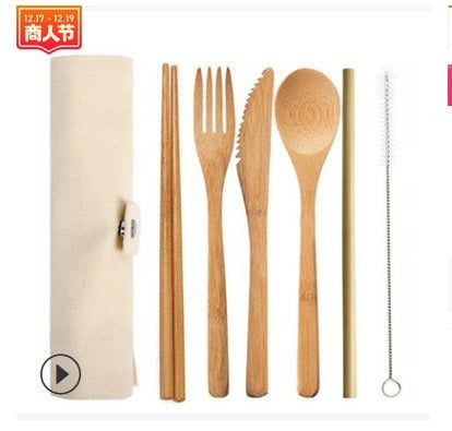 Portable Bamboo Table Utensil Set 6-Piece