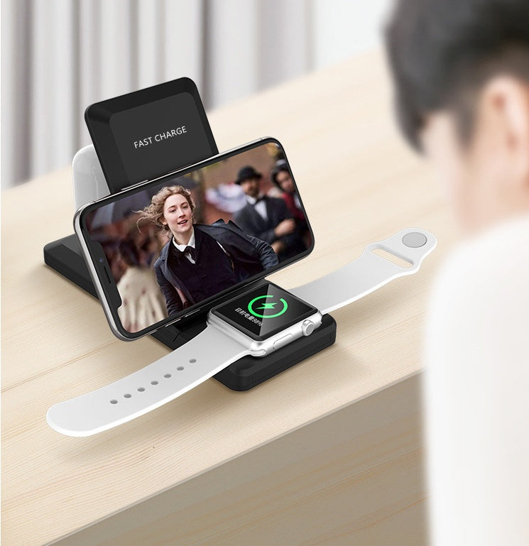 3-in-1 Wireless Charger - Fast Charging Station for Phone, Watch & Earbuds