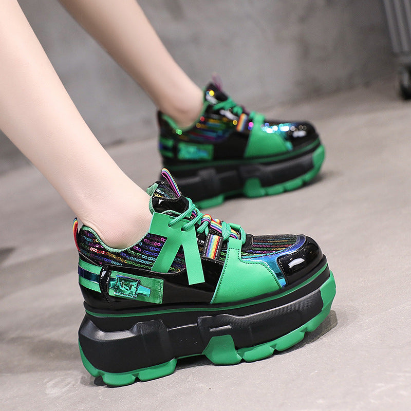 Daddy Shoes Fashion Lace-Up - Trendy Platform Shoes - Statement Collection