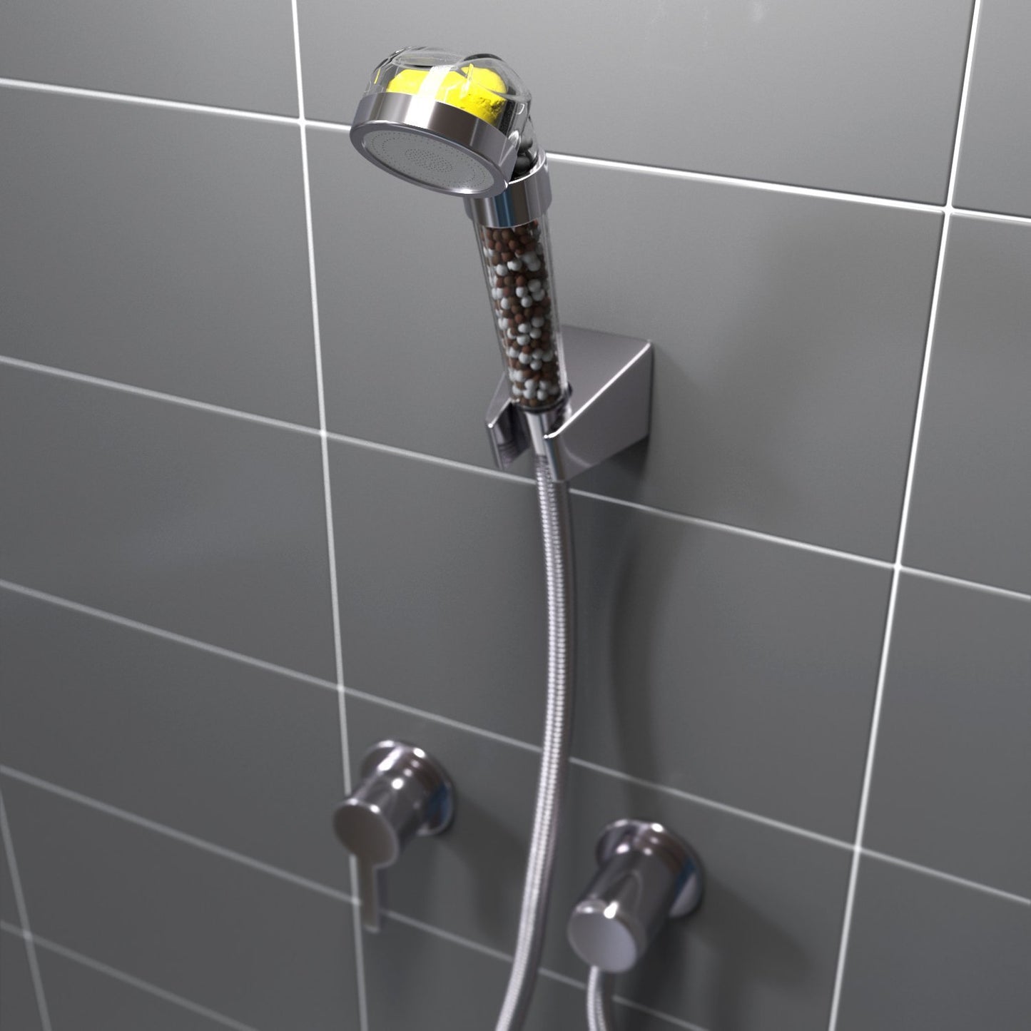 Bathroom Aroma Shower Head - Vitamin C Lemon Scent Anion High Pressure Water Saving Filtering Shower