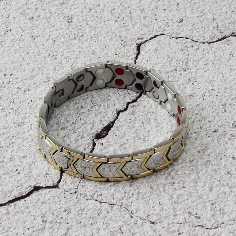 Guld dubbelrad magnetarmband