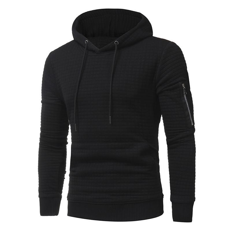 Män Sweatshirt Hoodie Med Arm Dragkedja Långärmad Slim Tops