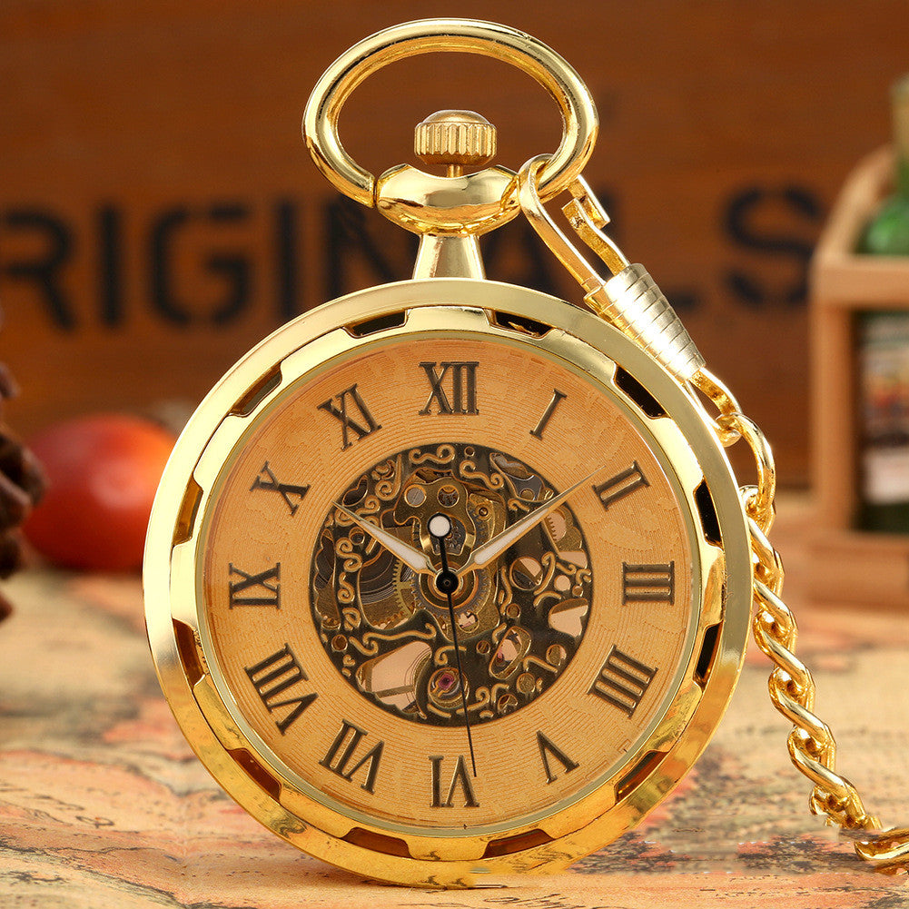 Men's Retro Skeleton Casual Simple Mechanical Pocket Watch - Nostalgic Elegant Timeless Sophisticated Masculine