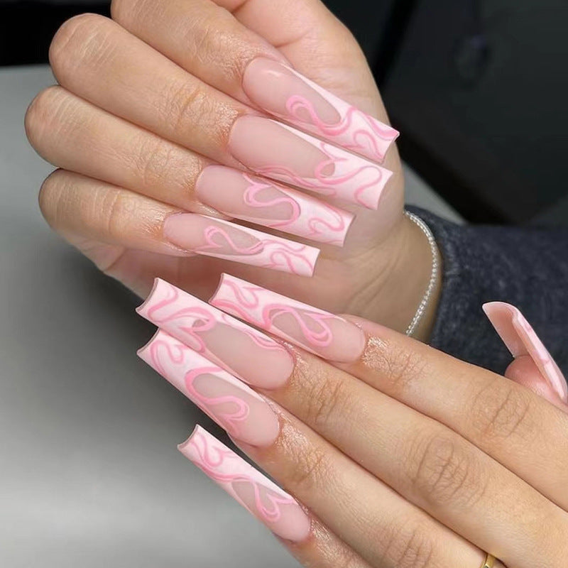 Frosted Love Heart Press-On Nails - Multi-Style | Sweet French European American Ins