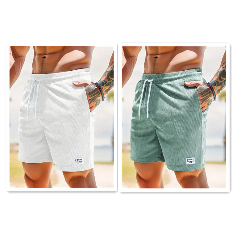 Shorts med snörning Sommarmanchester Sportkorta byxor Herrkläder