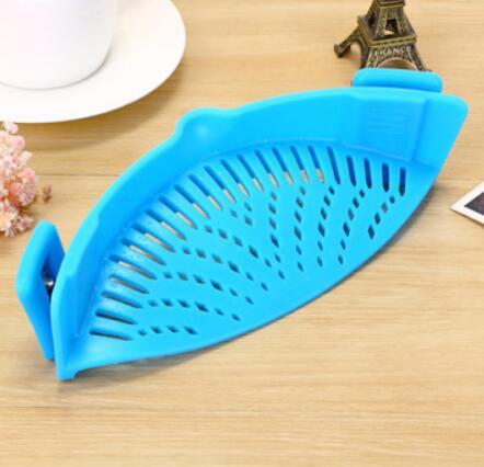 Silikon clip-on gryta skål tratt olja siivare Creative Rice Tvättning Colander för dränering vätska Passar alla gryta storlek.