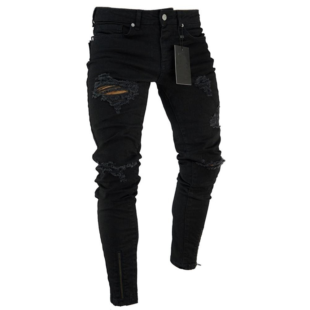 Byxor Jeans För Herr Byxor Lång Basic Trasiga Kläder