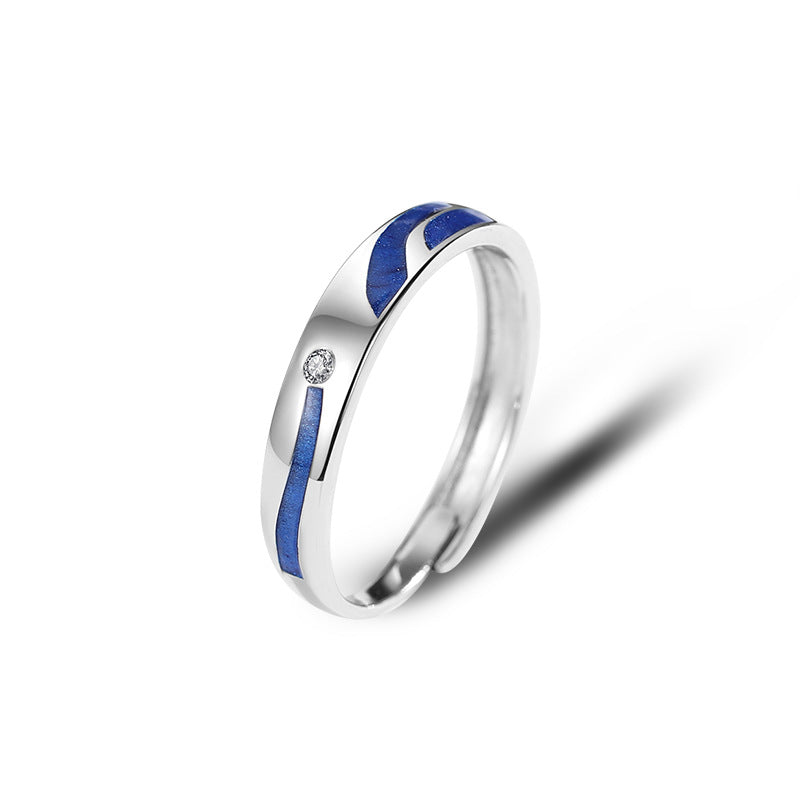 Fashion All Match Sterling Silver Par Ringar för män och kvinnor