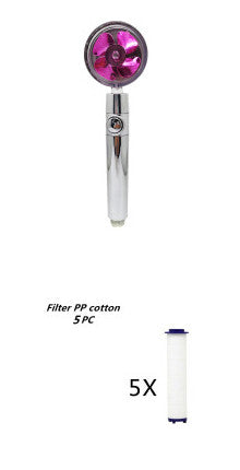 Pommeau de douche à hélice avec bouton d'arrêt et filtre en coton, buse de douche à main haute pression turbocompressée