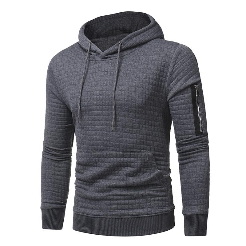 Män Sweatshirt Hoodie Med Arm Dragkedja Långärmad Slim Tops