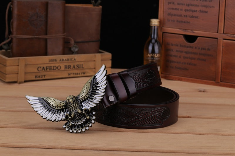 Men's Fashion Eagle Leather Belt - Commanding Presence