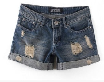 Torn Denim Shorts For Women - Rugged Appeal