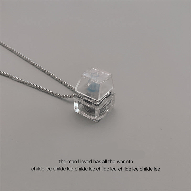 Dekompression Halsband Manipulator Feel Button Lysande Hängsmycke Män Och Kvinnor Par Mode Smycken Accessoarer