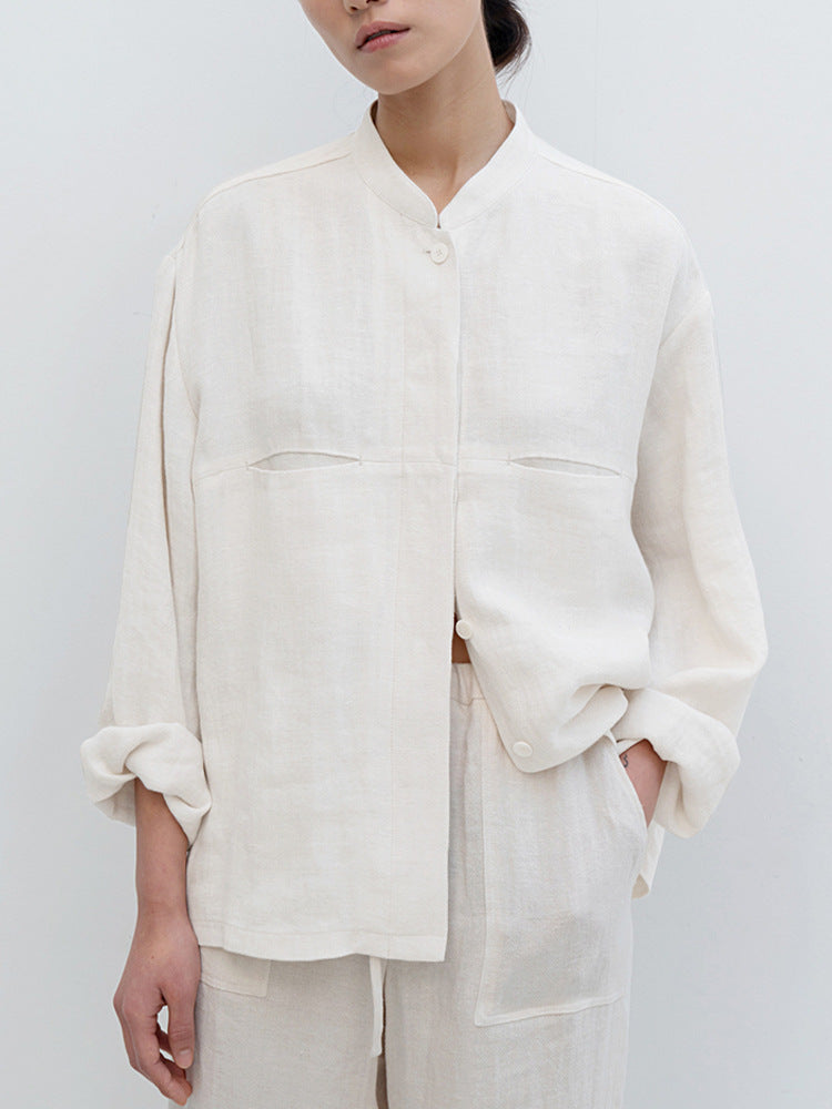Elegant Autumn Linen Shirt for Women - Versatile & Stylish