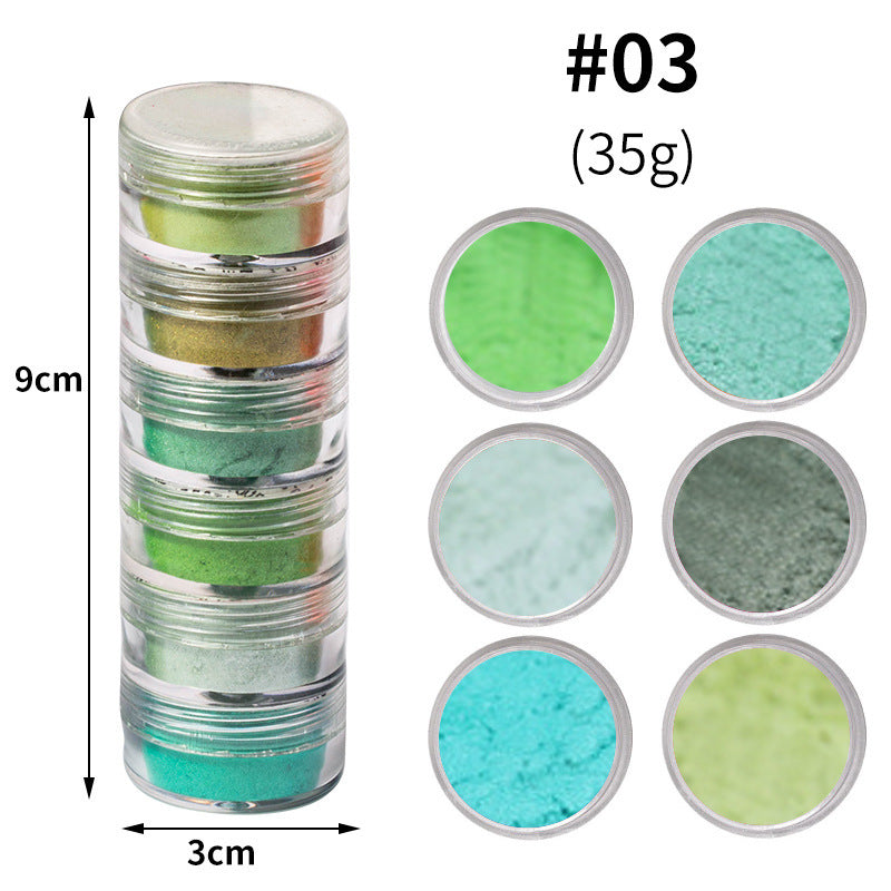 6-Color Pearl Powder Set - Fluorescent Firework 36 Months | 1g Each Glitter Collection