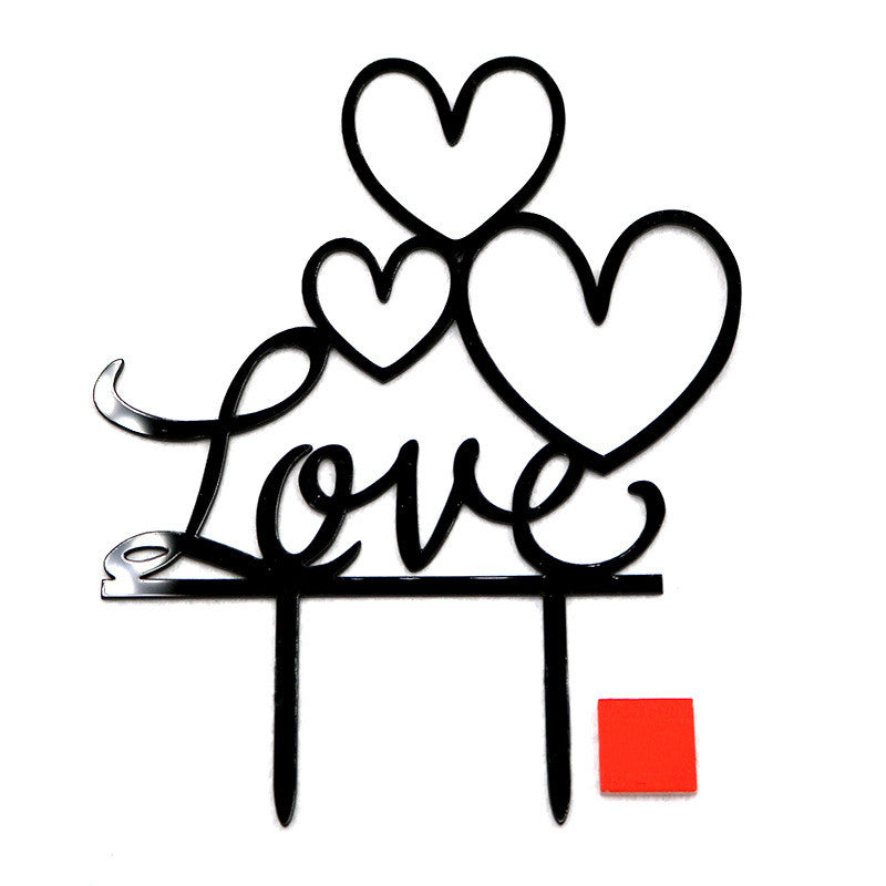 Insert de gâteau en acrylique pour fête de mariage LOVE