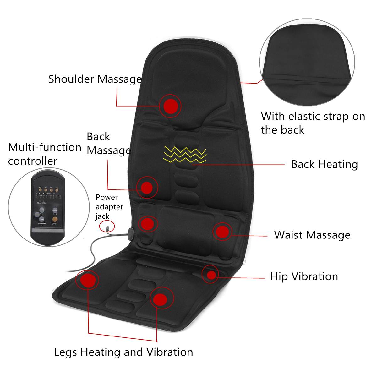 Bilmassage kudde bil hem dubbel användning vibrationsmassagestol