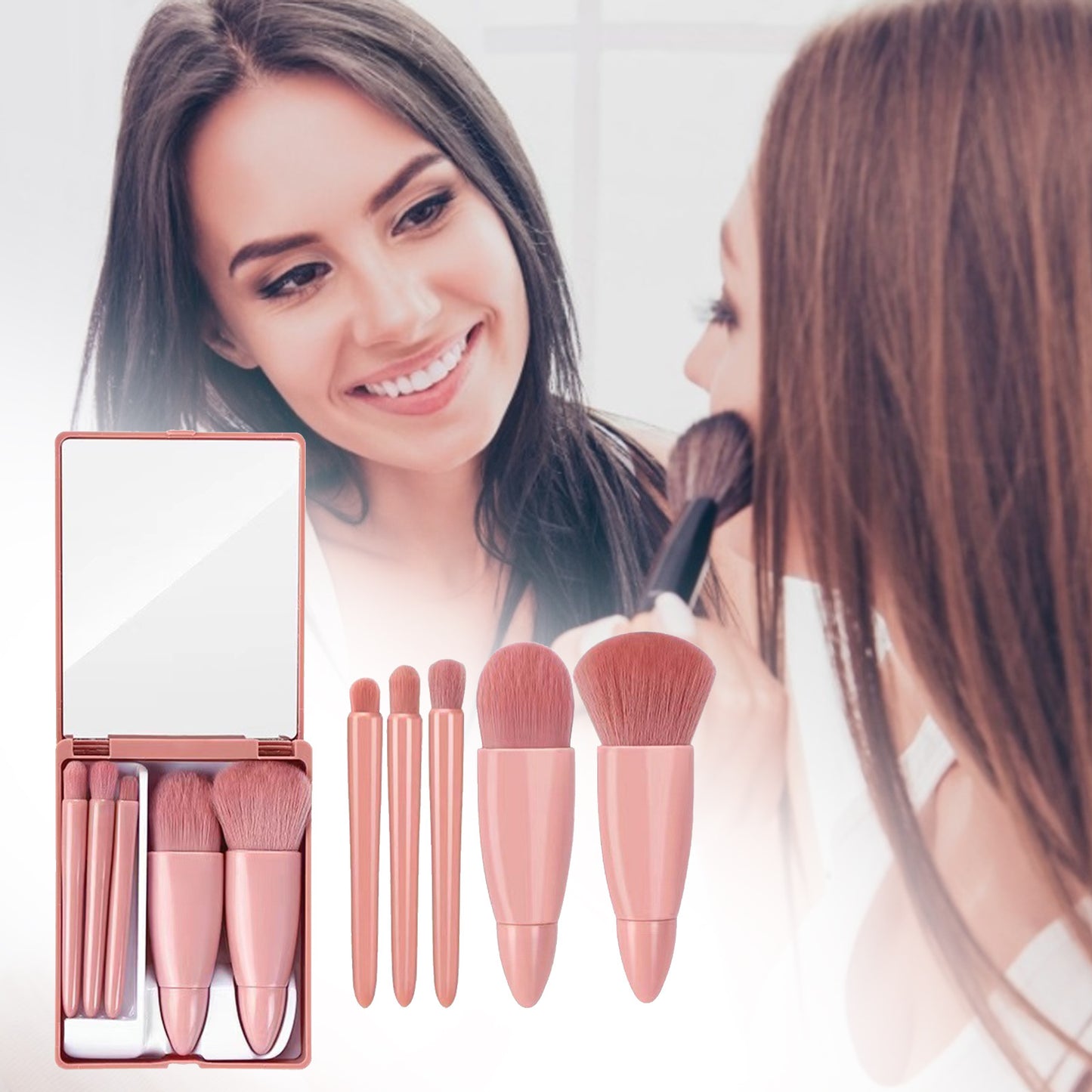5 st sminkborstar verktygssats kosmetisk pulver ögonskugga foundation rouge blandning make up borste