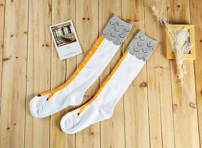 Spring and Autumn Knee Socks Funny Chicken Socks