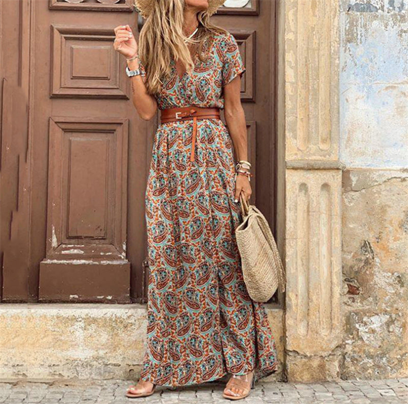 Robe longue élégante en dentelle pour femmes, jupe longue