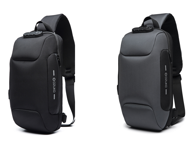 Sac à bandoulière multifonctionnel antivol sac de poitrine étanche USB