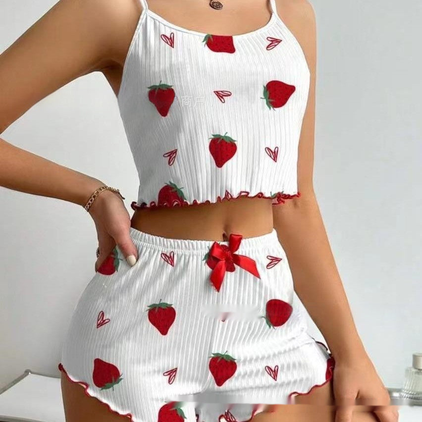 Sommarklänning med strumpeband och elastiska shorts för kvinnor