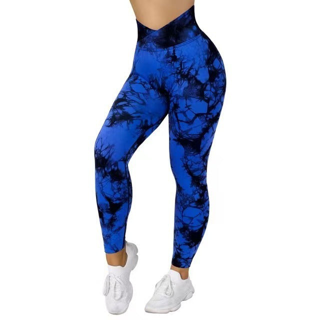Seamless Tie Dye Leggings Women Yoga Pants Push Up Sport Fitness Running Gym Leggings - Artistic Performance