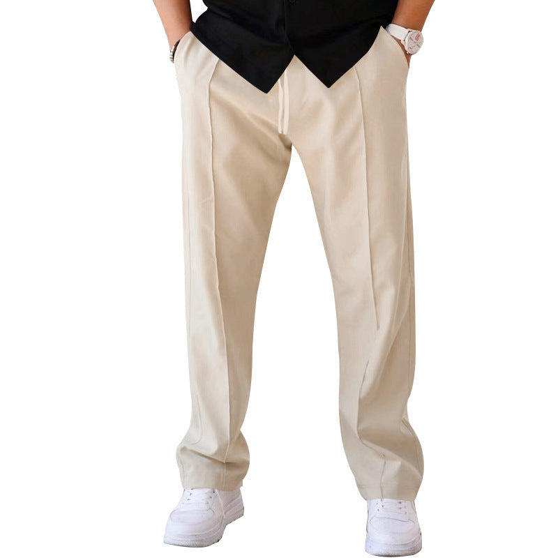 Herrbyxor Sport Casual Lösa Raka Byxor Med Dragsko Design Kläder