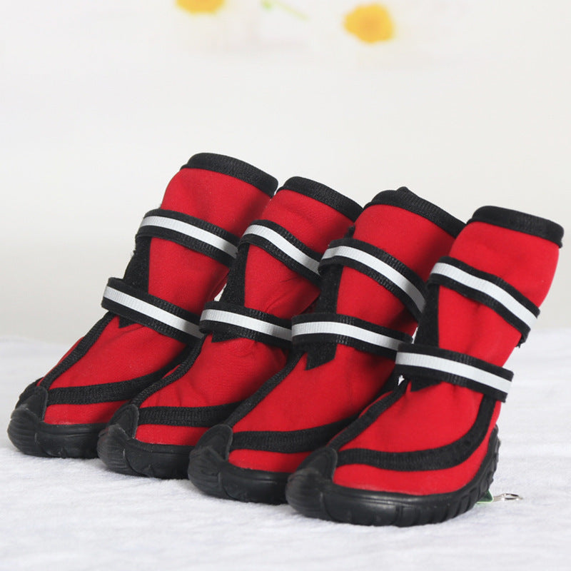 Dog Shoes Double Straps Non-slip, Wear-resistant And Waterproof