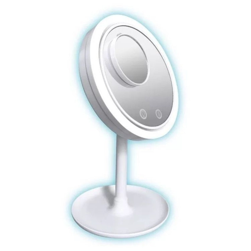Fan LED Light Makeup Mirror - Portable Beauty Mirror with Fan