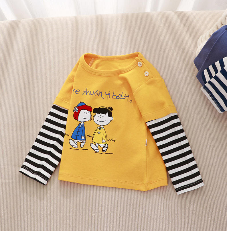 Chemise à manches longues en coton pour sous-vêtements pour enfants